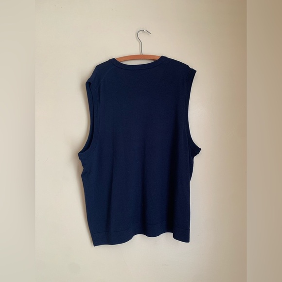 Hart Schaffner Marx Men's 100% Merino Wool V-Neck Sweater Vest - Blue 2XLB - Picture 3 of 5